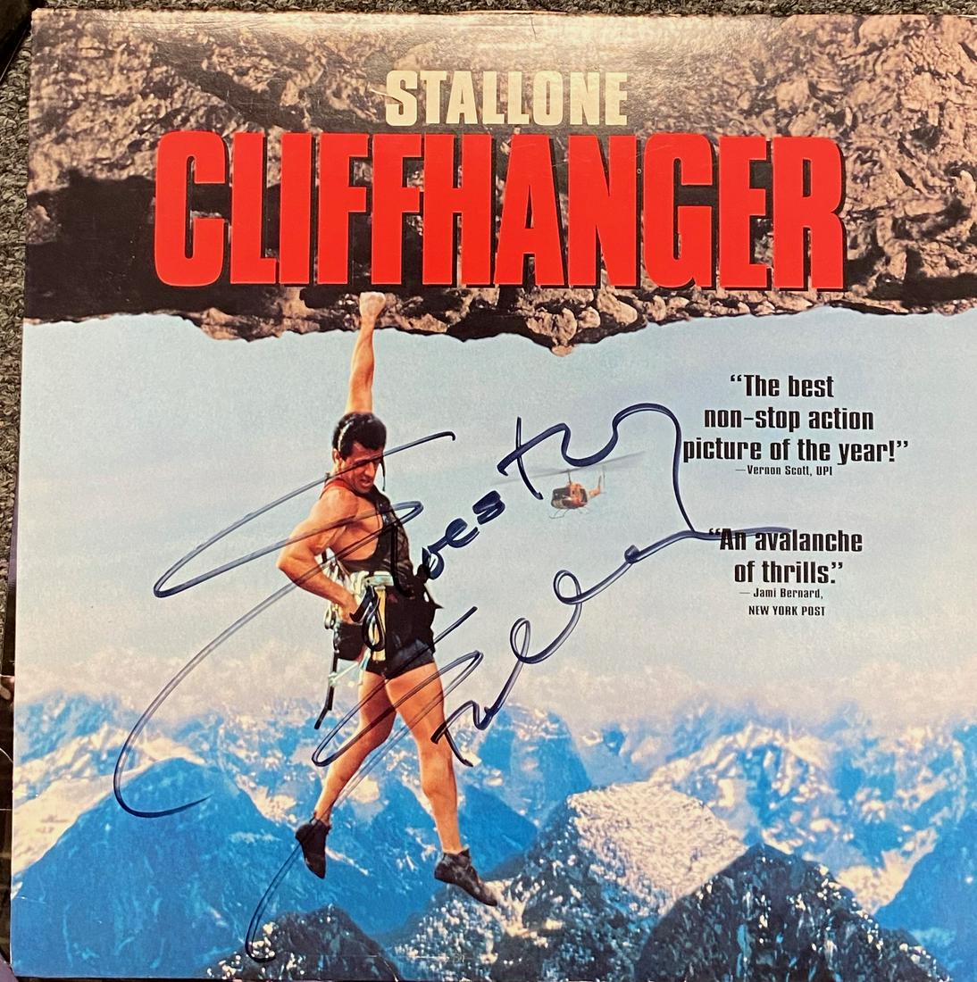Sylvester Stallone Autographed Laser Disc Cliffhanger (1 of 1)