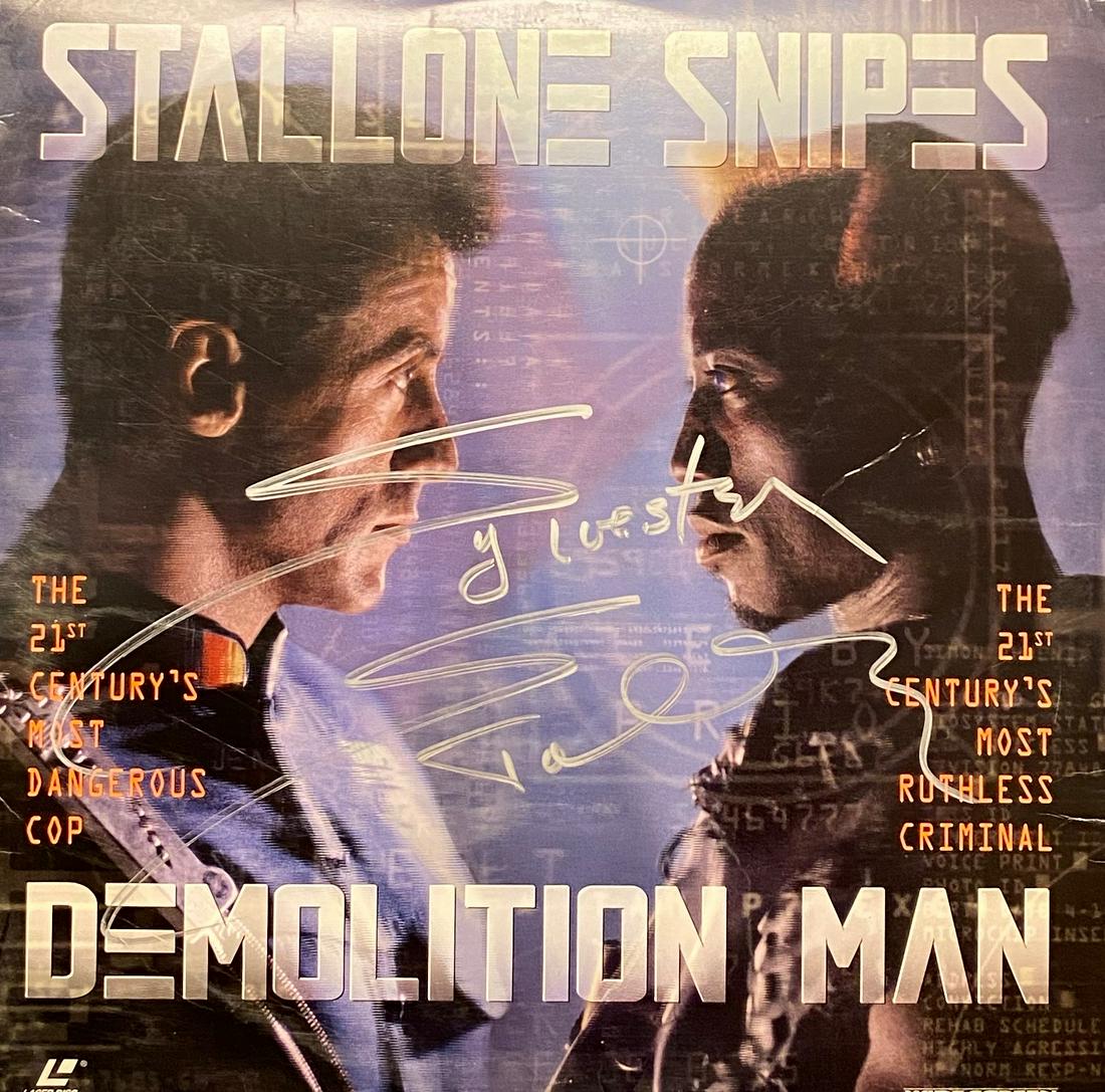 Sylvester Stallone Autographed Laser Disc Demolition: Each item comes with a COA from us. Ask any and all questions before bidding. All framed items take 2 weeks for framing. We ship everyday. Once items is paid items usually ship within 4 days of paymen
