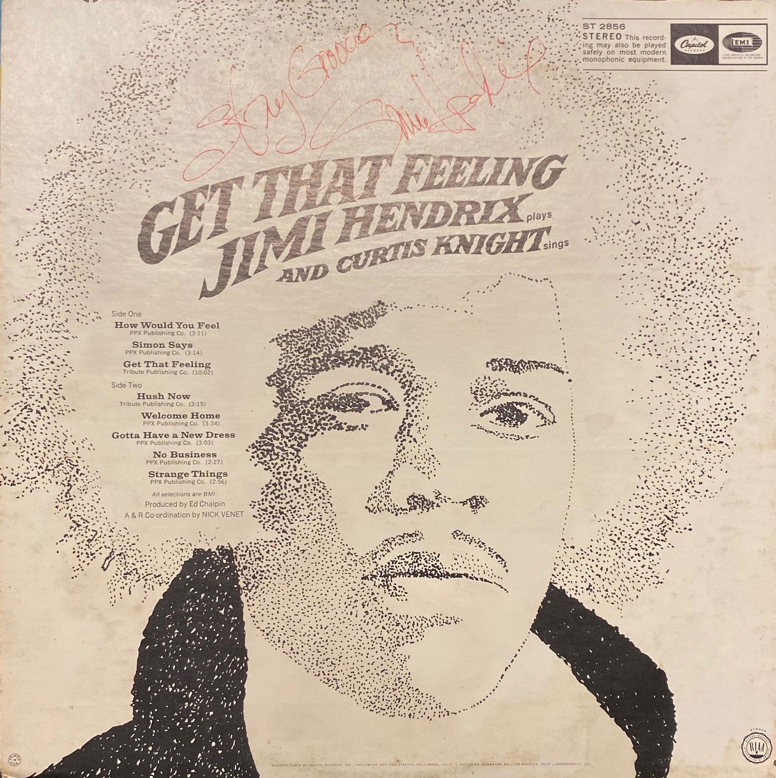 Jimi Hendrix Autographed ALBUM: Each item comes with a COA from us. Ask any and all questions before bidding. All framed items take 2 weeks for framing. We ship everyday. Once items is paid items usually ship within 4 days of paymen