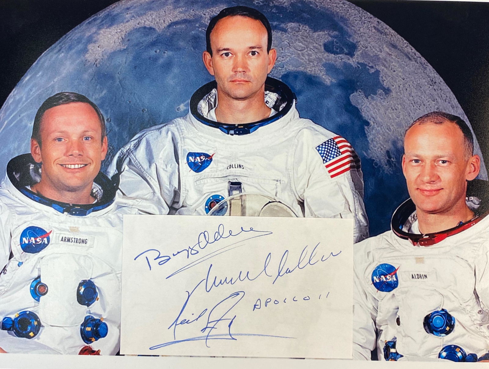 Apollo 11 Autographed Card NEIL MICHAEL BUZZ (1 of 1)