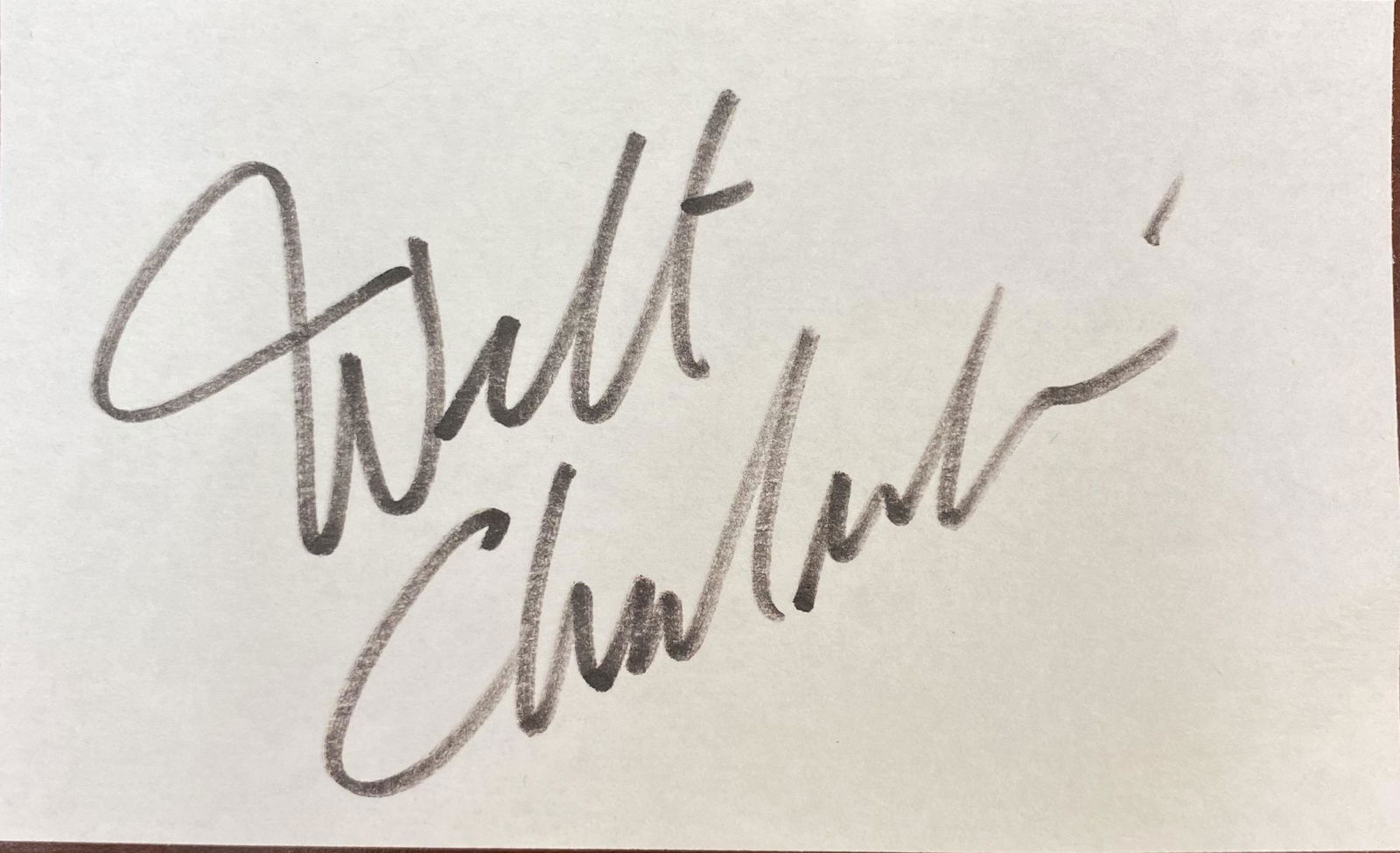 Wilt Chamberlain Autographed CARD (1 of 1)