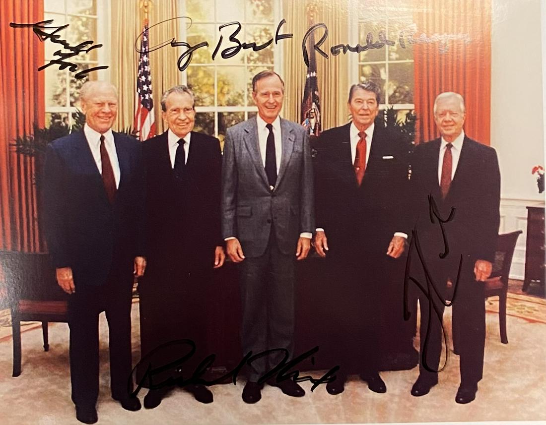 5 Presidents Autographed 8x10 Photo (1 of 1)
