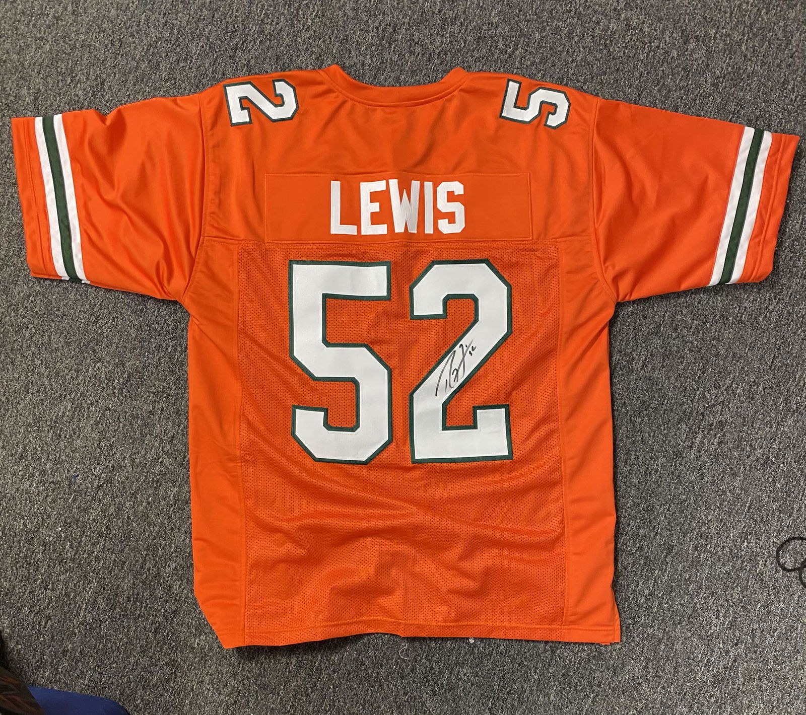 Ray Lewis Autographed Hurricanes Jersey (1 of 1)
