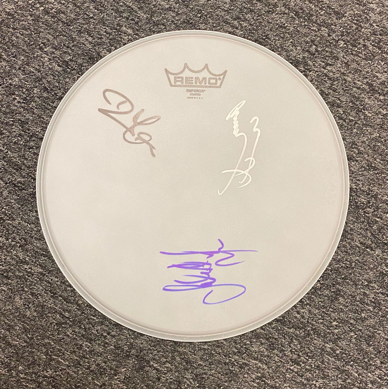 Led Zeppelin Autographed Drumhead Page Plant Jones (1 of 1)