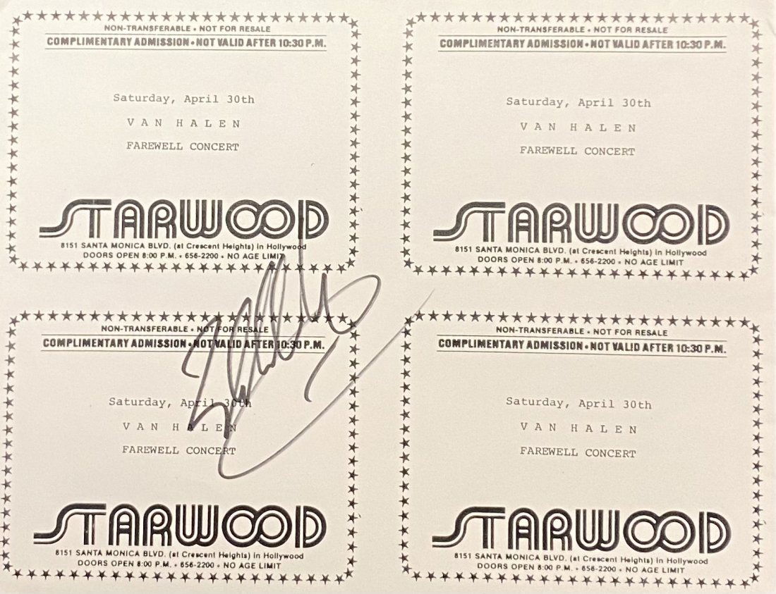 Eddie Van Halen Autographed Ticket Sheet (1 of 1)