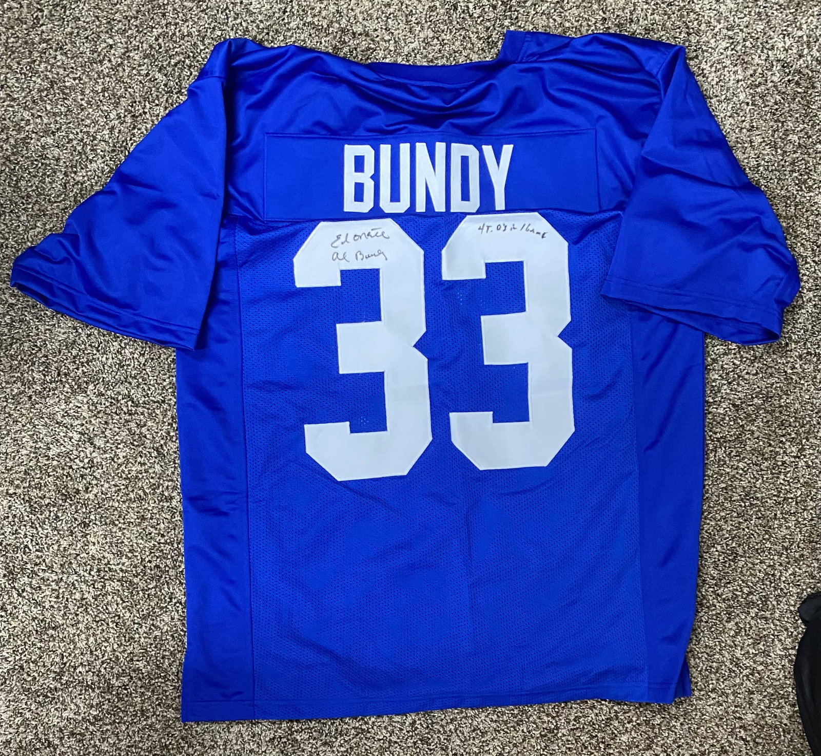 Al Bundy Autographed Polk High Jersey!: Each item comes with a COA from us. Ask any and all questions before bidding. All framed items take 2 weeks for framing. We ship everyday. Once items is paid items usually ship within 4 days of paymen