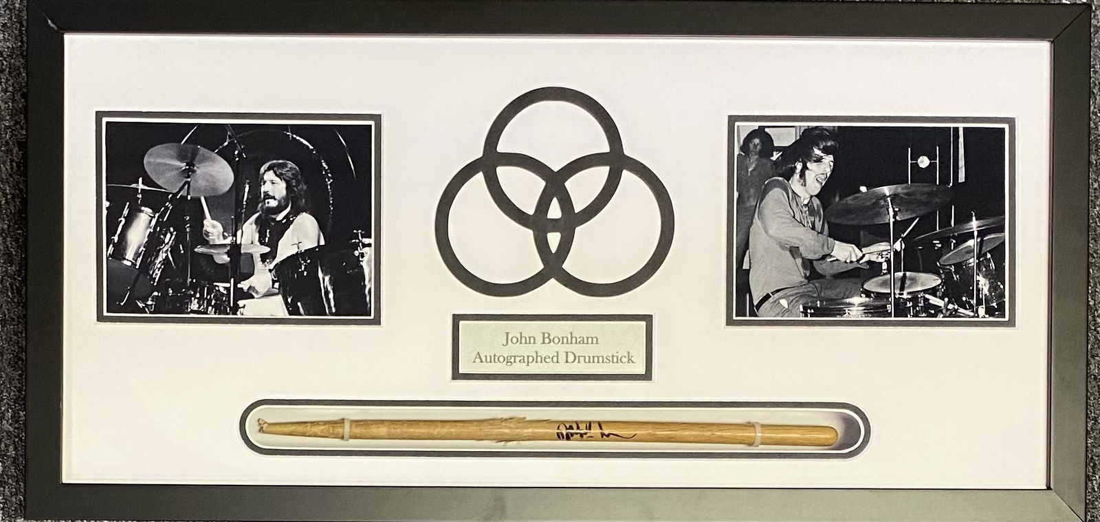 John Bonham Autographed Drumstick! Custom Framed! (1 of 1)