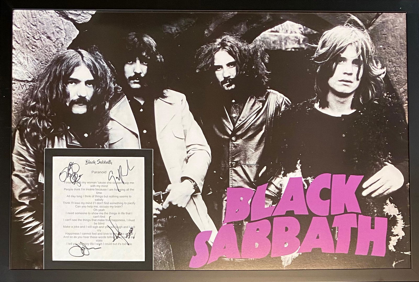 Black Sabbath Autographed Lyric Display! (1 of 1)