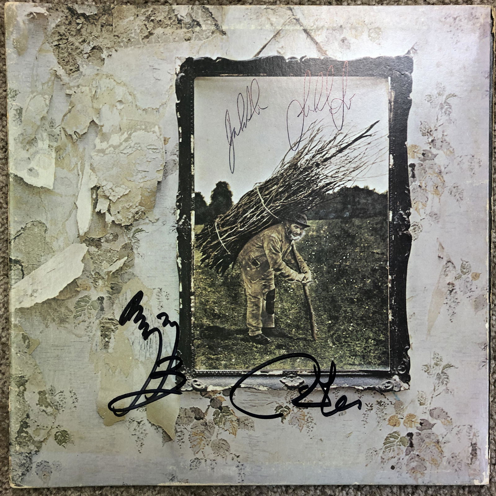 Autographed Led Zeppelin album cover, all 4 signatures (1 of 1)
