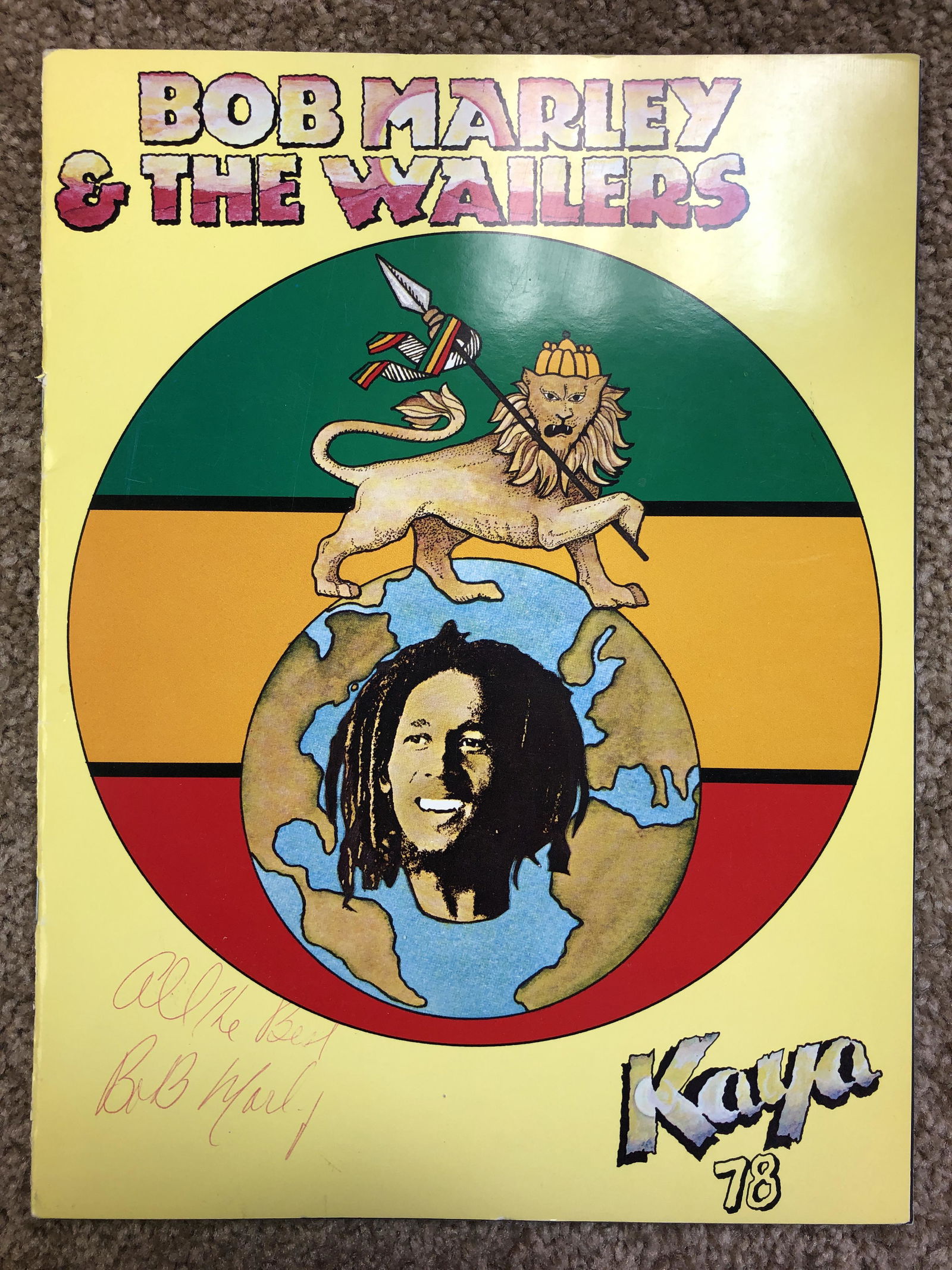 Bob Marley Autographed Concert Program (1 of 1)