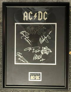 Custom Framed , Autographed ACDC Album Cover , Signed: Each item comes with a COA from us. Ask any and all questions before bidding. All framed items take 2 weeks for framing. We ship every day. Once invoice is paid items usually ship within 4 days of pay