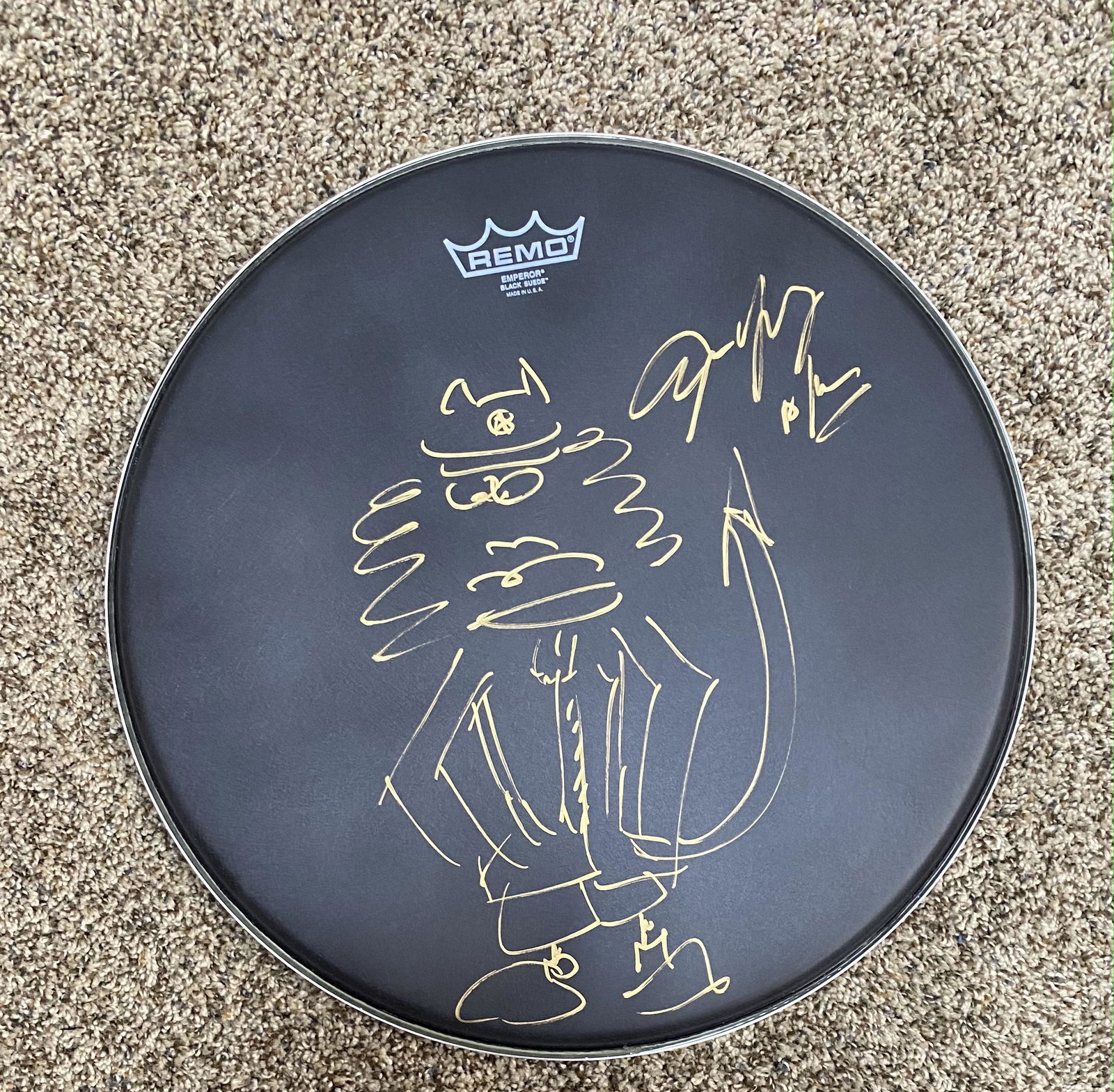 Angus Young Autographed Drumhead Sketch! (1 of 1)