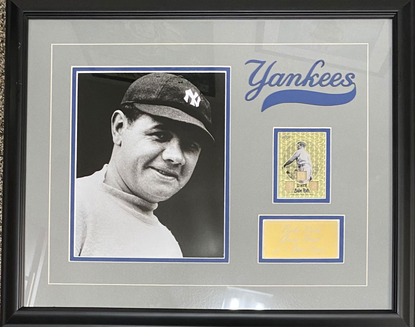 Babe Ruth Custom FRAMED BAT CARD! (1 of 1)