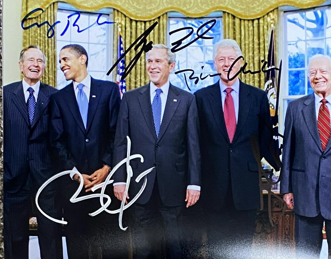 5 Presidents Autographed 8x10 OBAMA BUSH CARTER CLINTON (1 of 1)