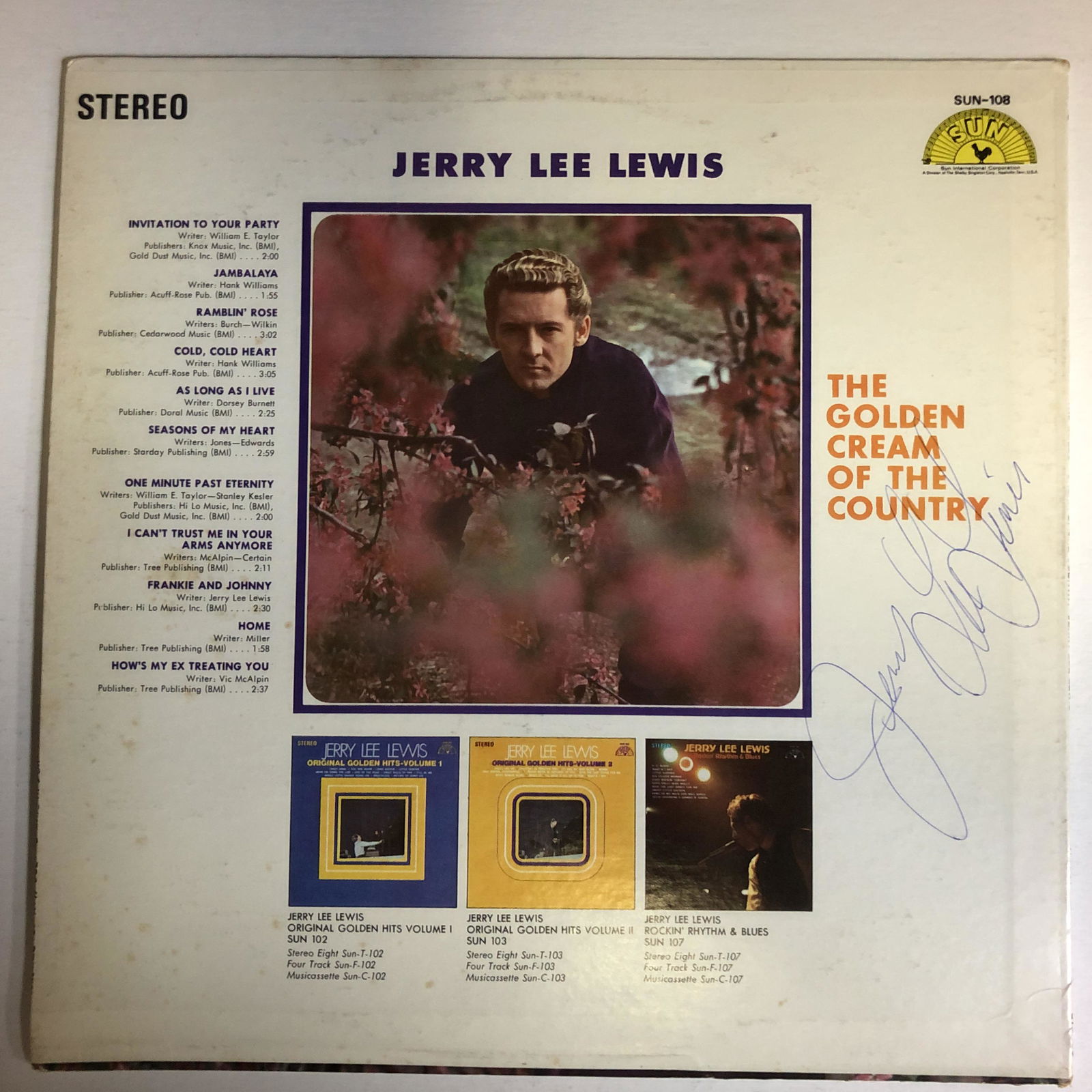 Jerry Lee Lewis Autographed Album Cover (1 of 1)