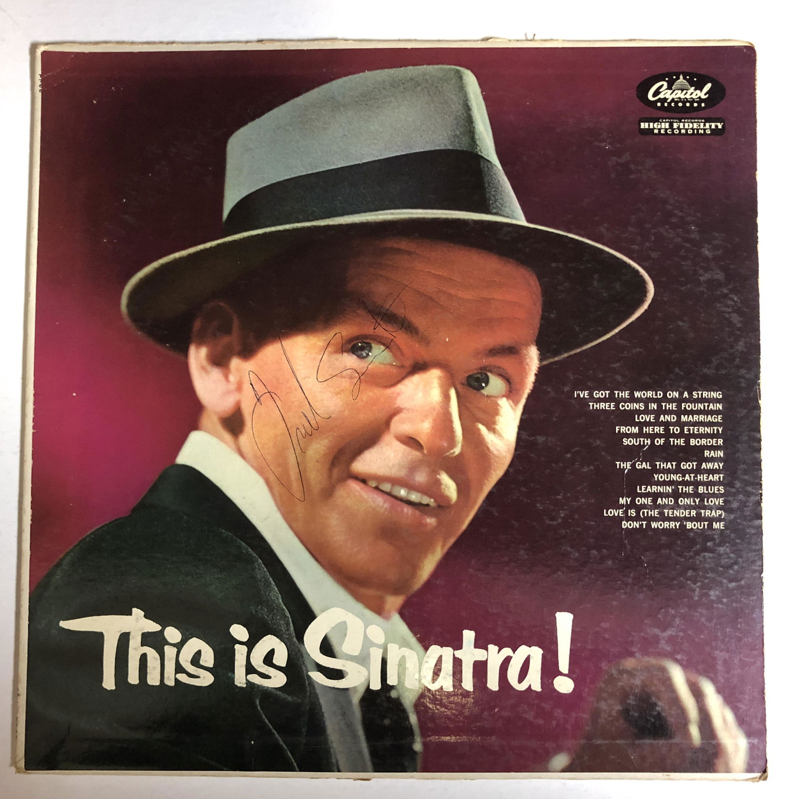 This is Sinatra Autographed Album Cover, signed by (1 of 1)