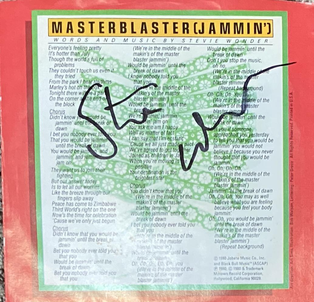 Stevie Wonder Autographed 7" Record (1 of 1)