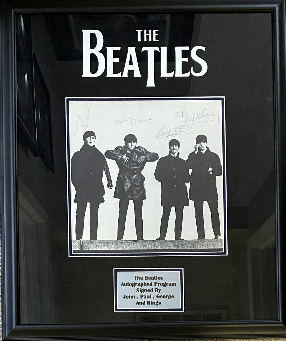 The Beatles Autographed Vintage Program Page Custom (1 of 1)