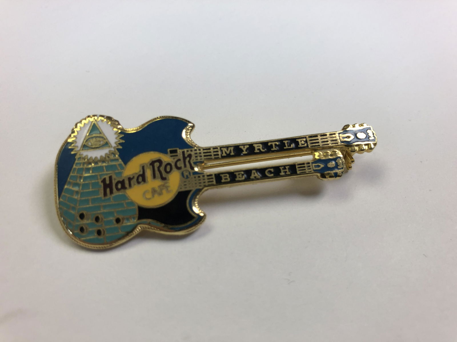 Hard Rock Cafe Myrtle Beach Double Neck Guitar Pin (1 of 1)