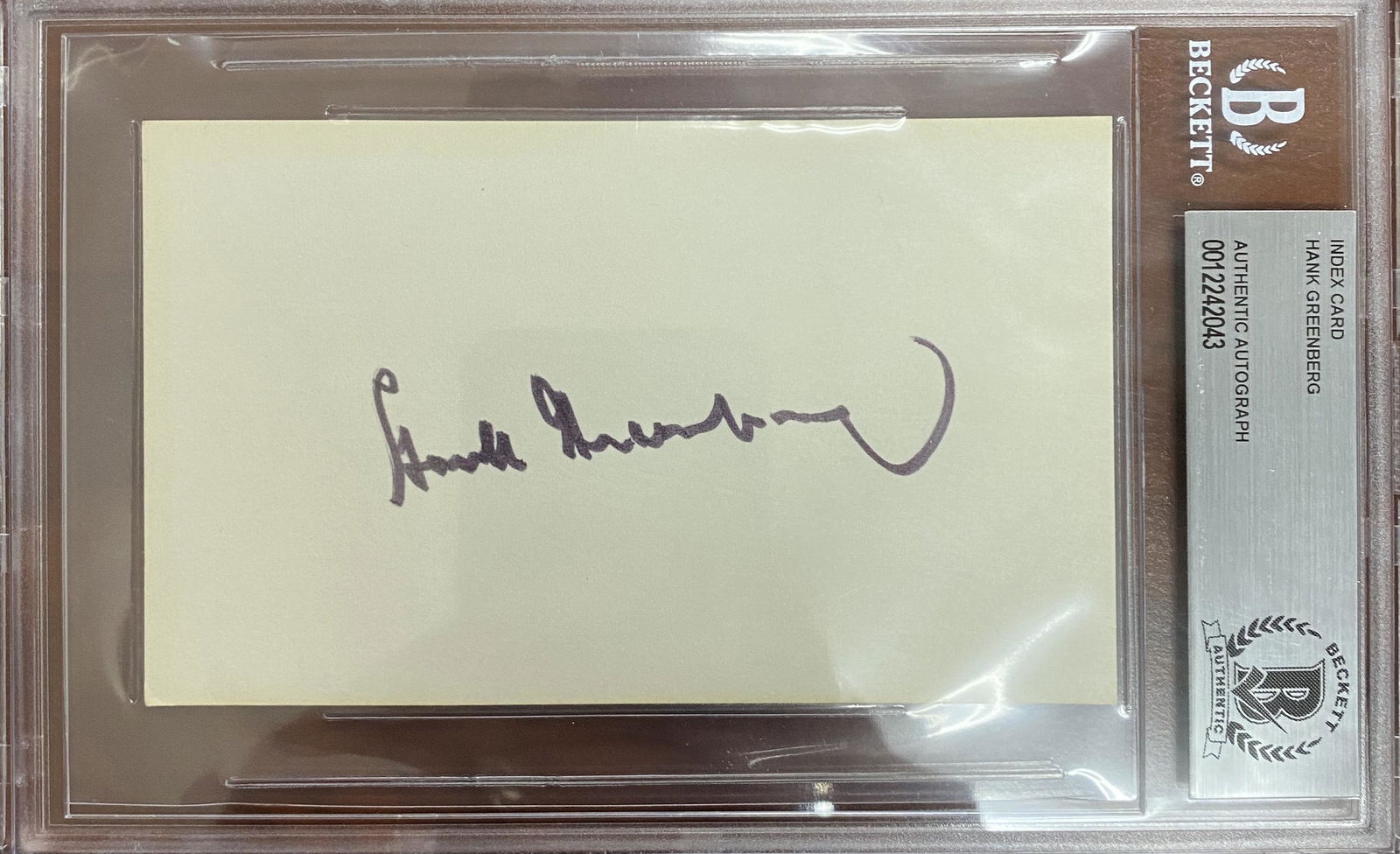 Hank Greenberg Autographed CARD (1 of 1)
