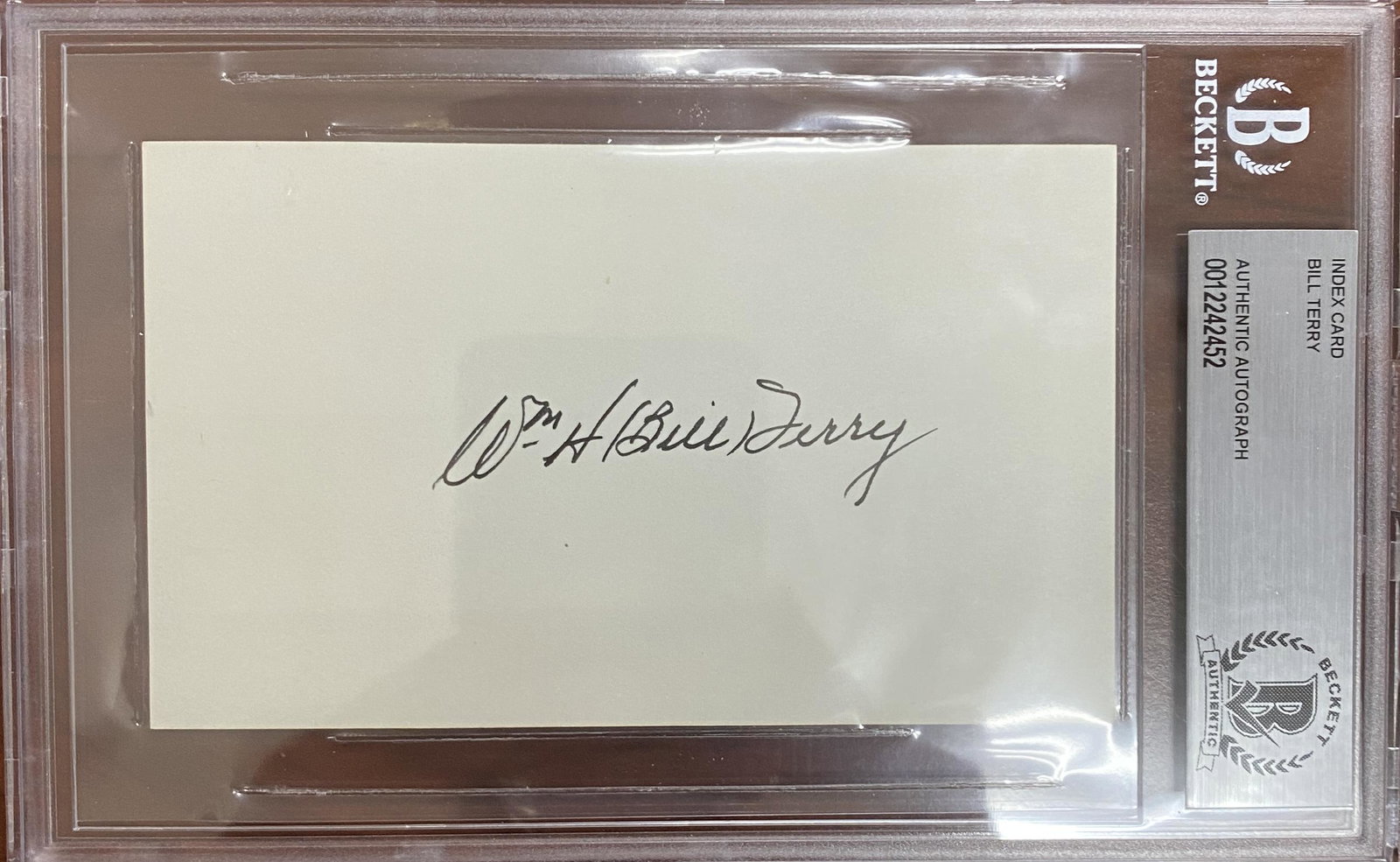 Bill Terry Autographed CARD (1 of 1)