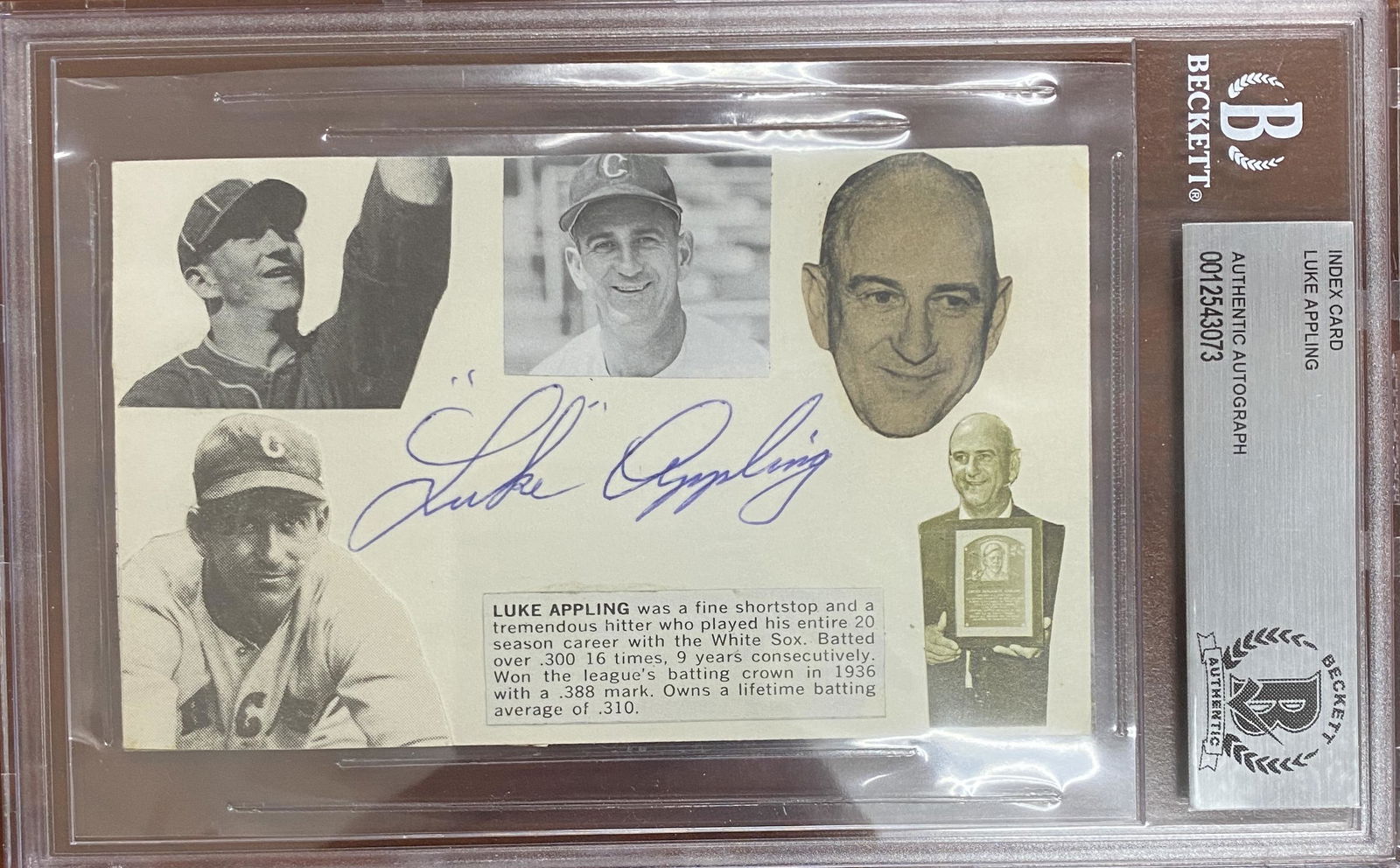 Luke Appling Autographed Card (1 of 1)