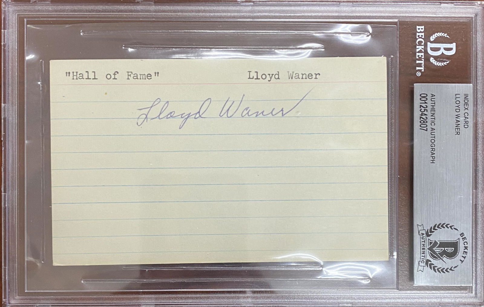 Lloyd Waner Autographed CARD (1 of 1)