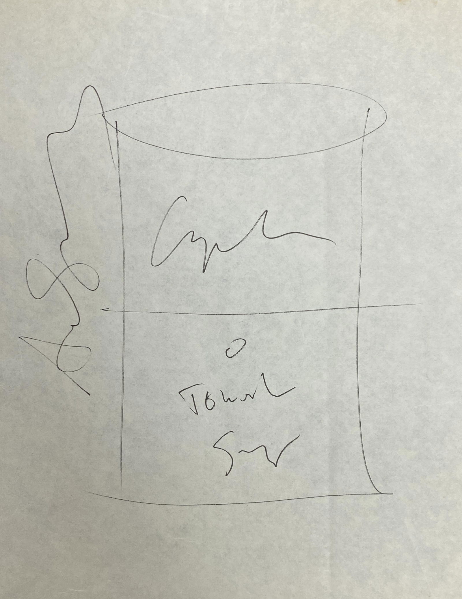 Andy Warhol Autographed Sketch (1 of 1)