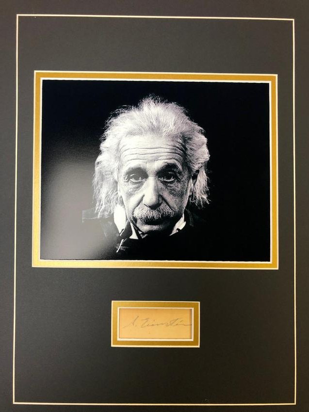 Albert Einstein Autographed Piece of a Book! (1 of 1)