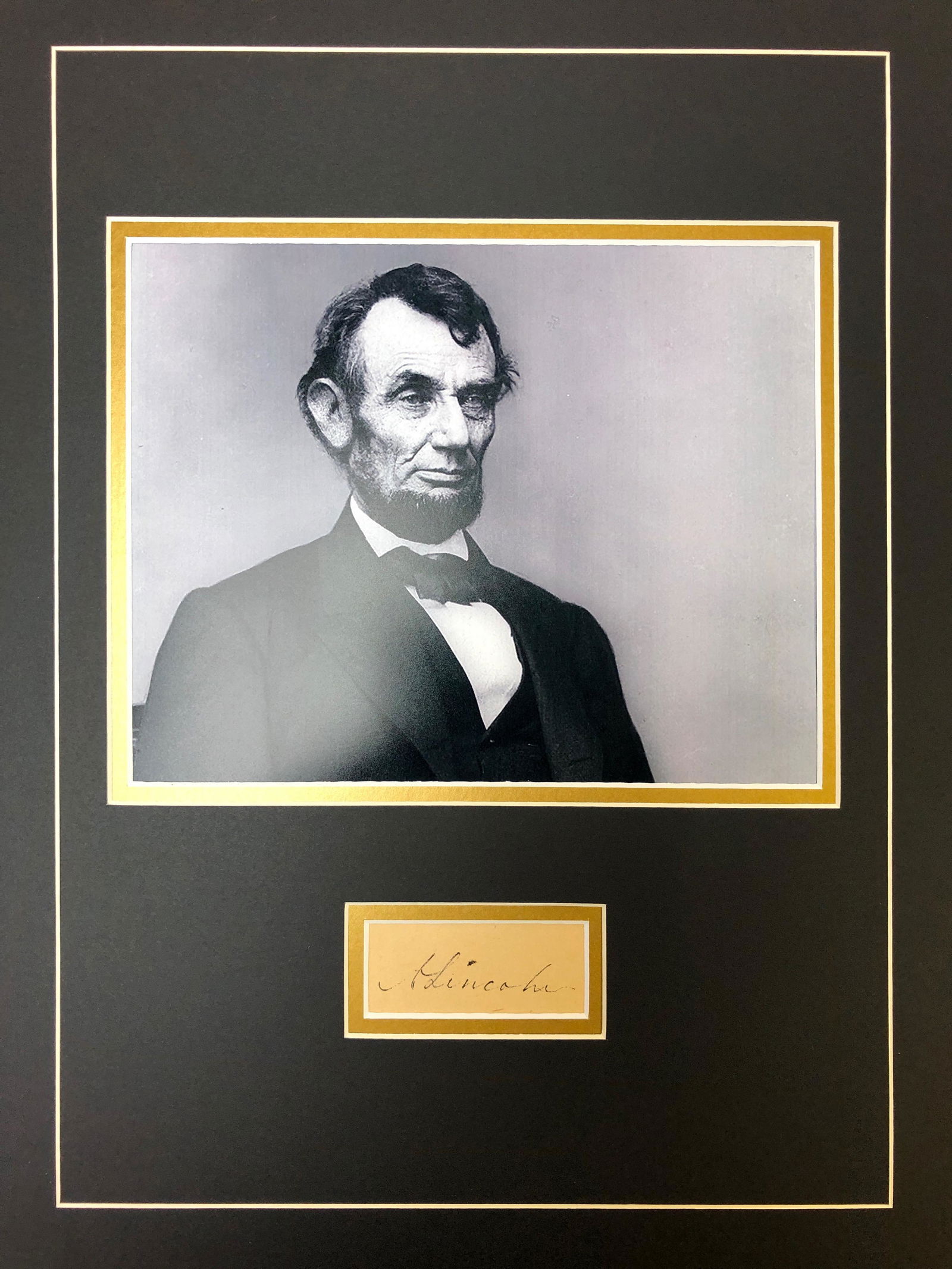 Abraham Lincoln Autographed Display (1 of 1)