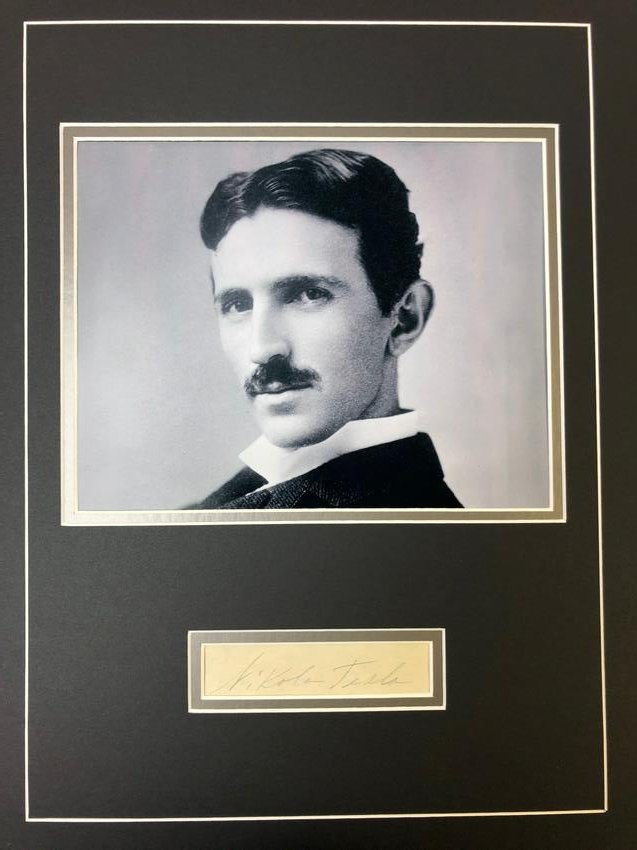 Nikola Tesla Autographed Display (1 of 1)