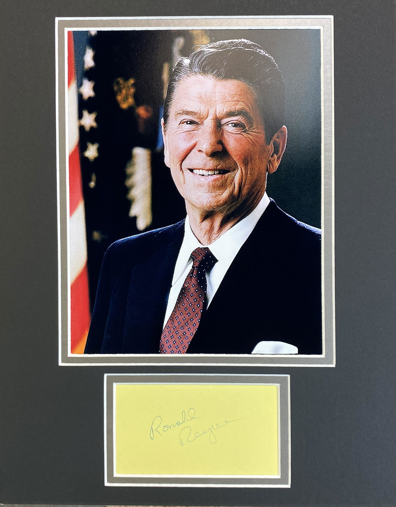 Ronald Reagan Autographed Display (1 of 1)