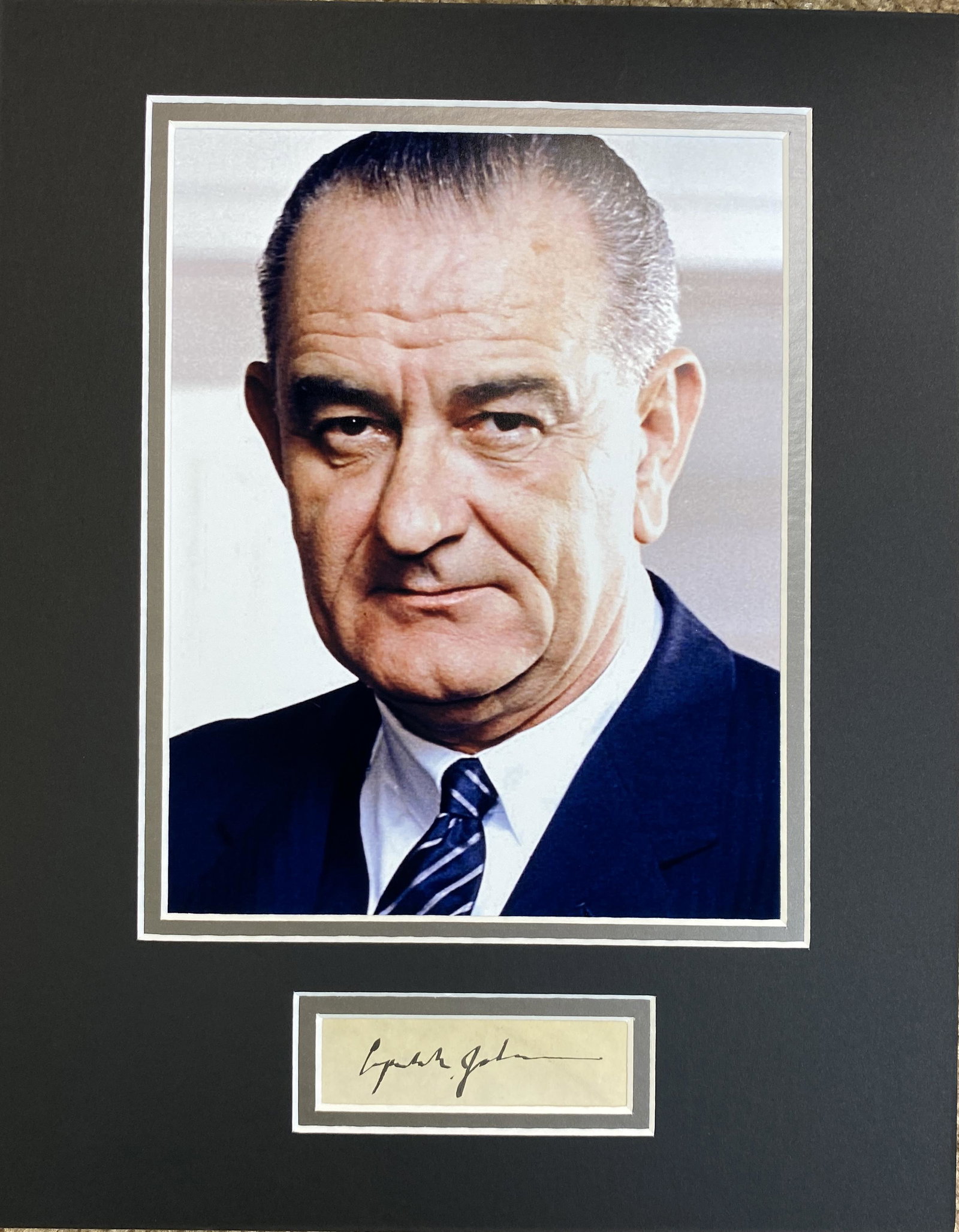 Lyndon B. Johnson Autographed Display (1 of 1)