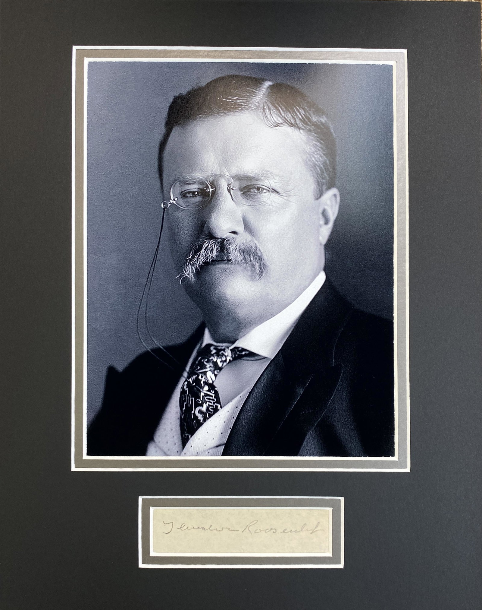 Theodore Roosevelt Autographed Display (1 of 1)
