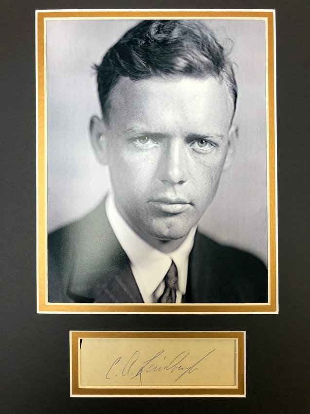 Charles Lindbergh Autographed Display (1 of 1)