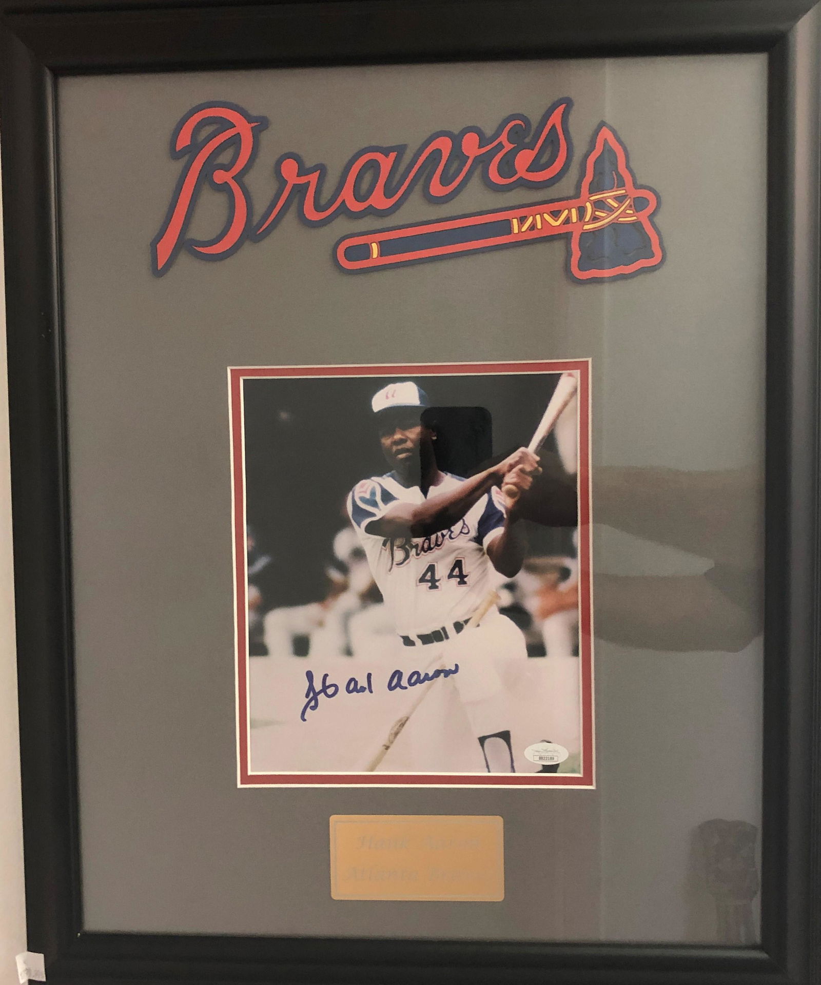Hank Aaron Framed Autographed Photo (1 of 1)