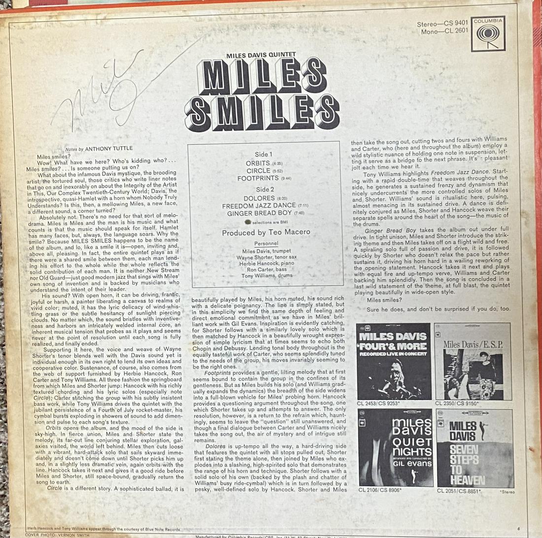 Miles Davis Autographed Album (1 of 1)