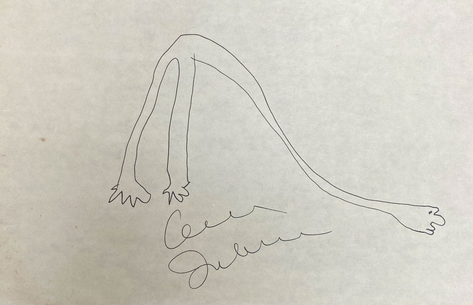 John Lennon Autographed Sketch! RARE! (1 of 1)