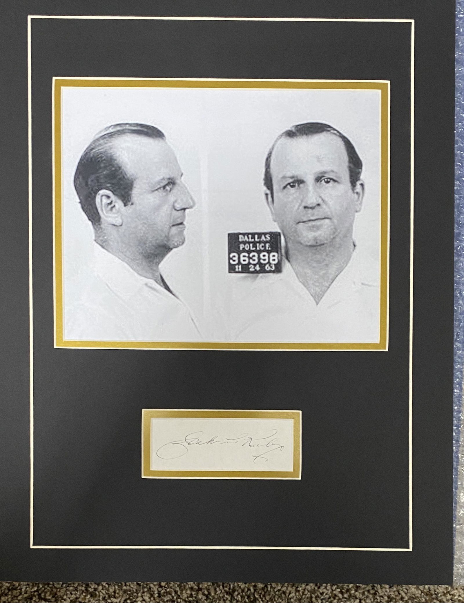Jack Ruby Autographed Display (1 of 1)