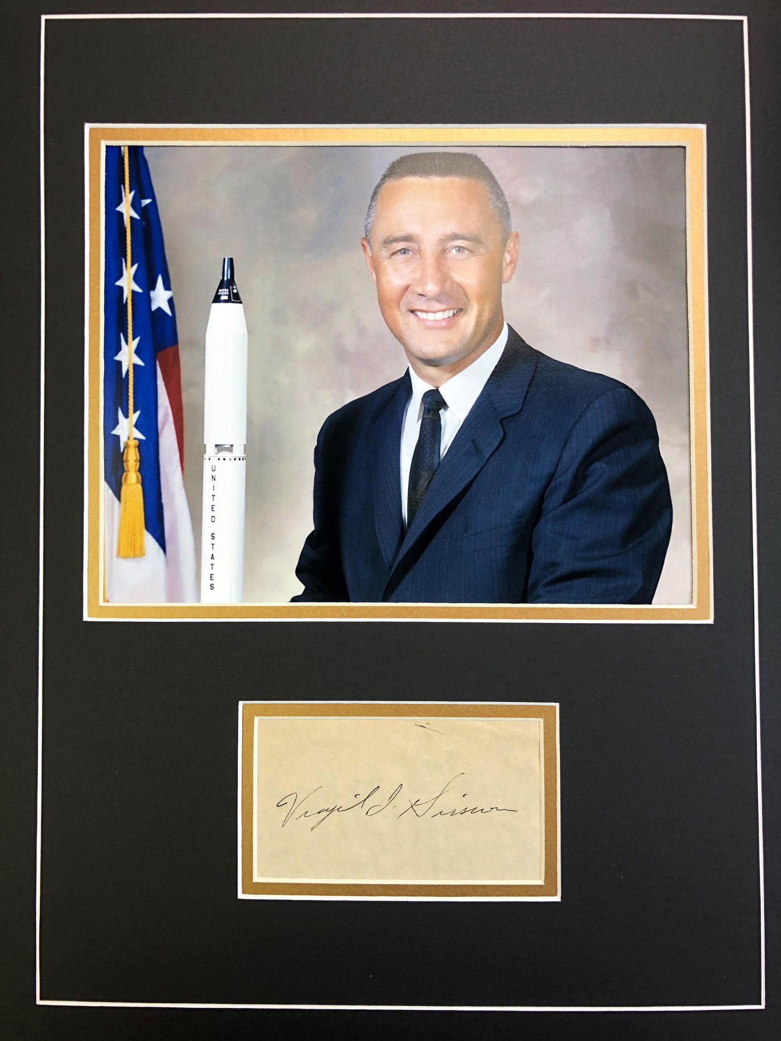 Gus Grissom Autograph In Matted Display (1 of 1)