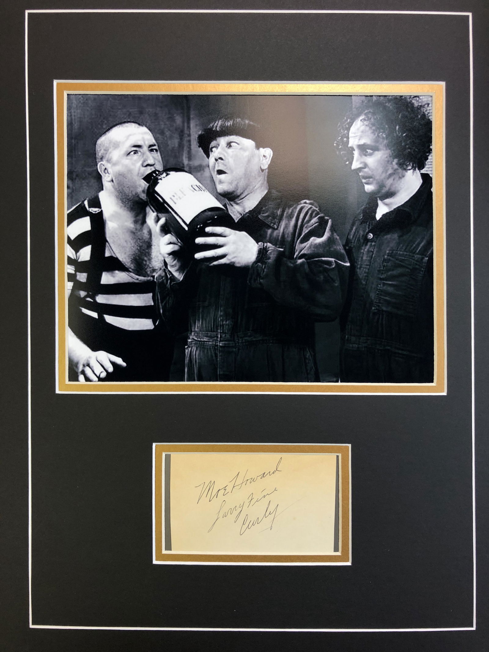 3 Stooges Autographs In Matted Display (1 of 1)
