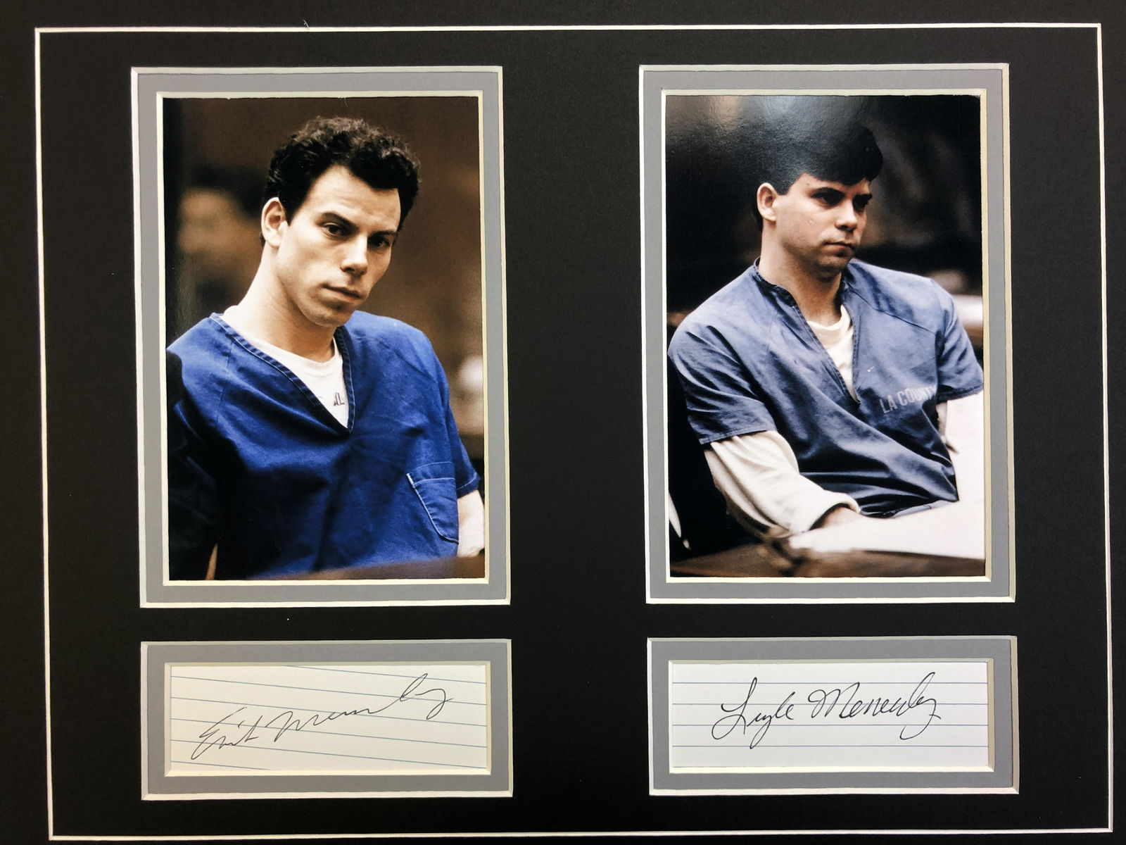 Menendez Brothers Autographs In Matted Display (1 of 1)