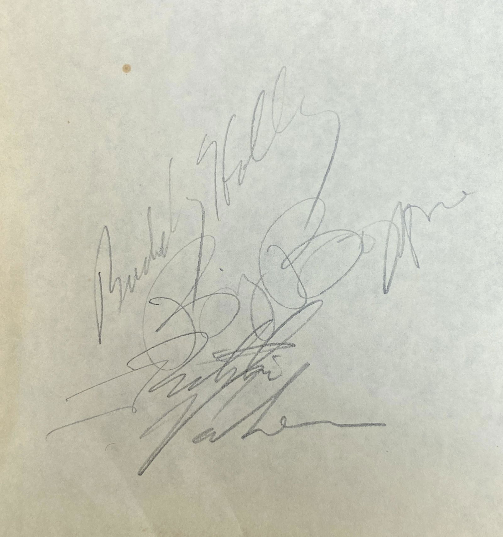 Buddy Holly Valens Bopper Autographed Page (1 of 1)
