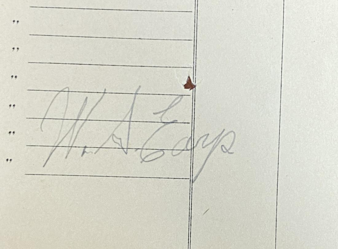 Wyatt Earp Autographed Paper (1 of 1)