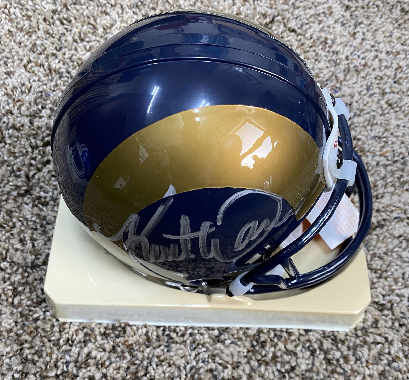 Kurt Warner Autographed Mini Helmet (1 of 1)