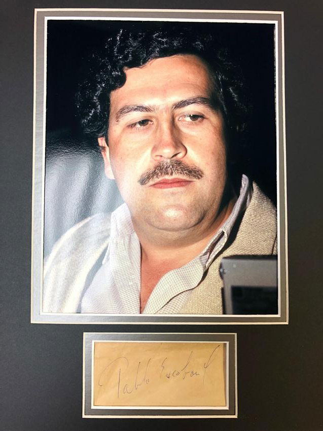 Pablo Escobar Autographed Display (1 of 1)