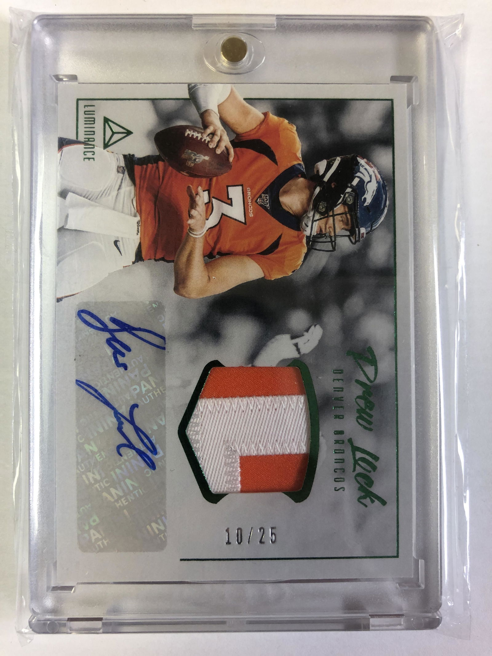 Drew Lock 2020 Panini Luminance Fabric and Signature (1 of 1)