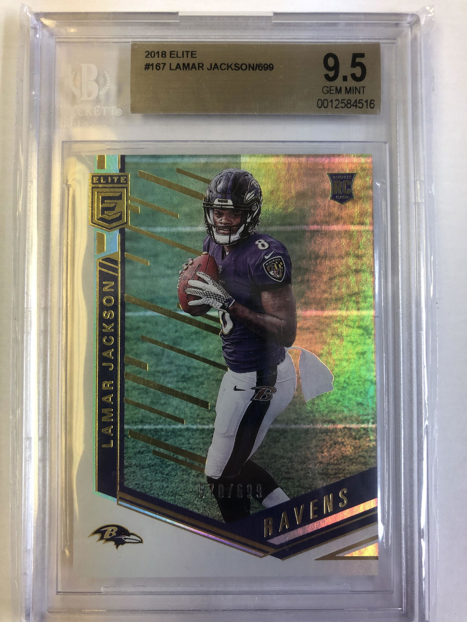 Lamar Jackson 2018Panini Donruss Elite Beckett Graded (1 of 1)