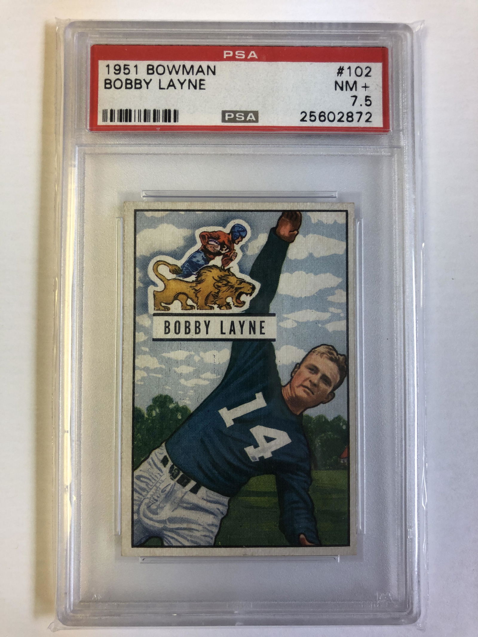 Bobby Layne 1951 Bowman Gum Cards PSA Graded (1 of 1)