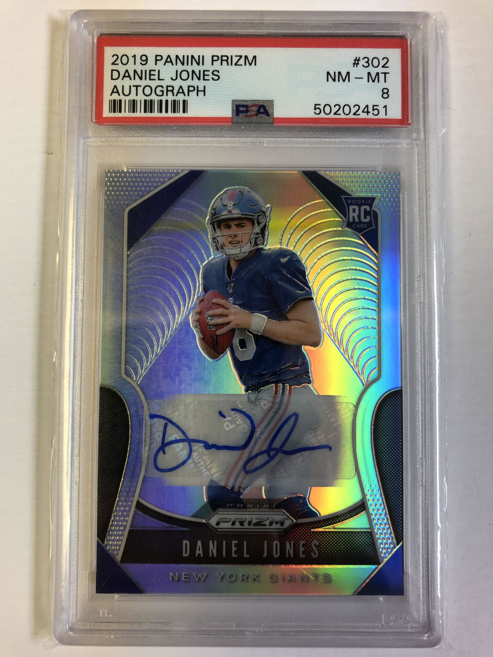 Daniel Jones 2019 Panini Prizm Signed Card PSA Graded (1 of 1)